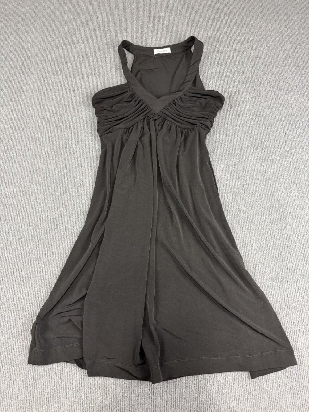Calvin Klein Sleeveless Halter Dress With Ruched Bustline Women’s Size XS
